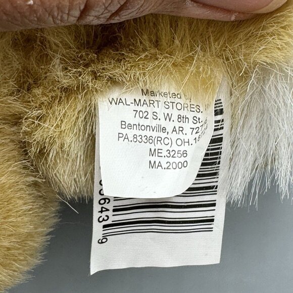 Walmart Vintage Bunny Rabbit Plush Tan Pink Bow 13" Realistic Stuffed Animal - Picture 7 of 8